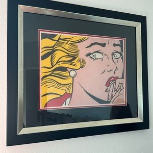 “Crying Girl” giclee by Roy Lichtenstein 22”h 26”w